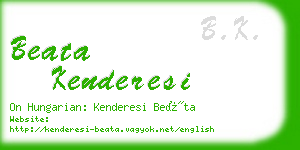 beata kenderesi business card